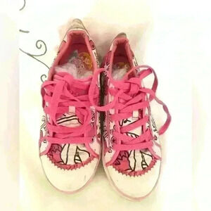 Skechers pink white ballerina spinning twirling shoes girl youth size 1.5